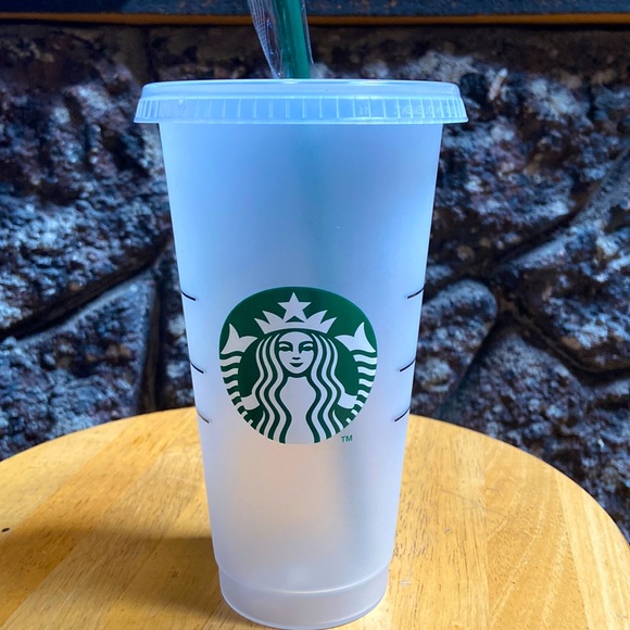 Starbucks Dining Starbucks Reusable Venti Cup Clear Frosted 24oz Poshmark
